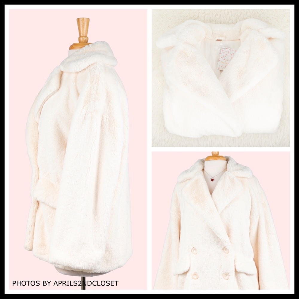 FREE PEOPLE BOHO TEDDY COAT FAUX FUR JACKET A2C - Picture 8 of 15
